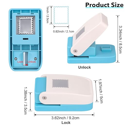 Stamp Punch, Stamp Cutter, 1x0.8inch Rectangle Postage Stamps Paper Punches - Image 2