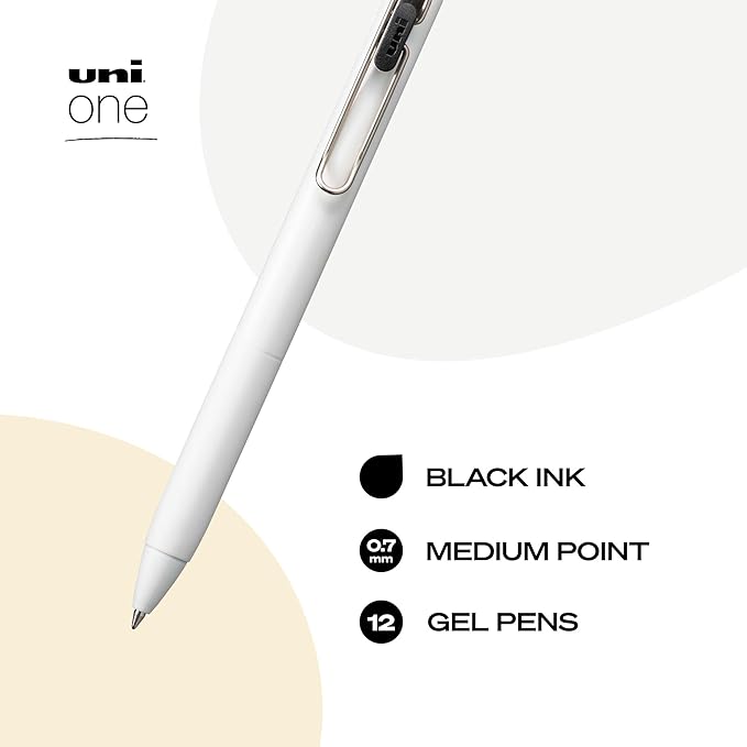 uniball one Retractable Gel Pens, Medium Point, 12 Pack - Image 3