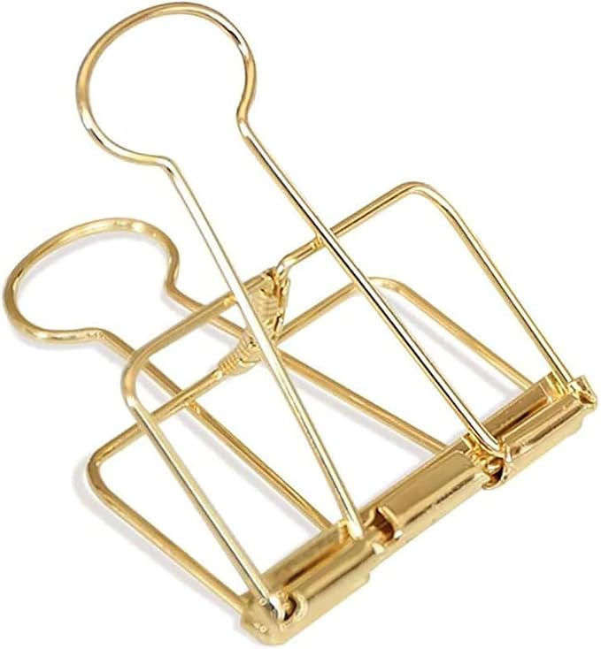 4Pcs Golden Hollow Out Long Tail Wire Binder Clips Paper Binder Clip Large 51mm by GANPUB