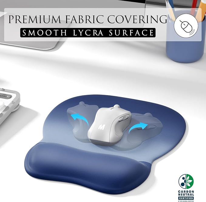 MROCO Ergonomic Mouse Pad with Gel Wrist Rest, 9.4 x 8.1 in, Gel Wrist Comfort - Image 2