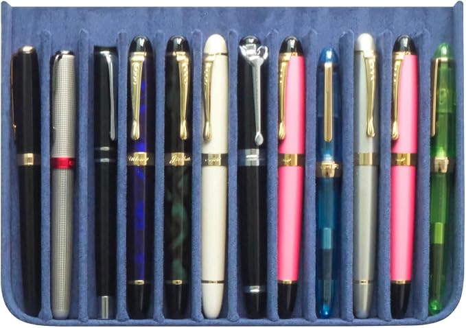 PU Leather 12 Fountain Pen/Pencil Tray Case Organizer, Fashion Design, Magnetic - Image 7