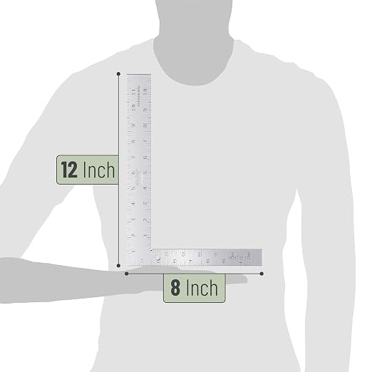 Mr. Pen- Metal Carpenter Square, 8 x 12 Inch | Imperial & Metric L Square - Image 2