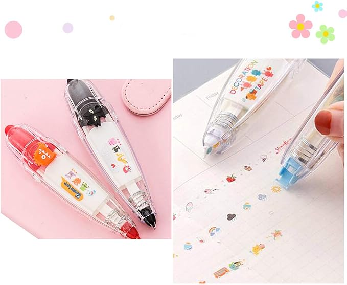 Geluode 6Pcs Decorative Correction Tape, Creative Cartoon Pattern Decorative - Image 3