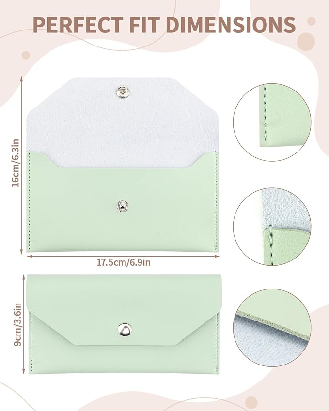 1 Pieces Money Saving Binder, Light Green PU Leather Cash Envelopes Cash Wallet - Image 2