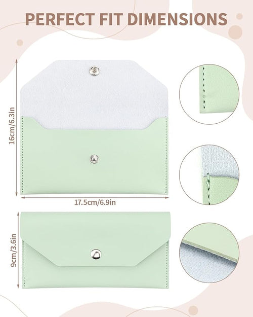 1 Pieces Money Saving Binder, Light Green PU Leather Cash Envelopes Cash Wallet - Image 2