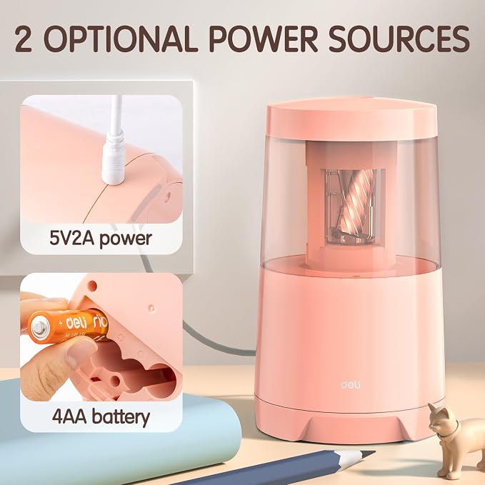 Deli Electric Pencil Sharpener, Automatic Pencil Sharpeners - Image 4