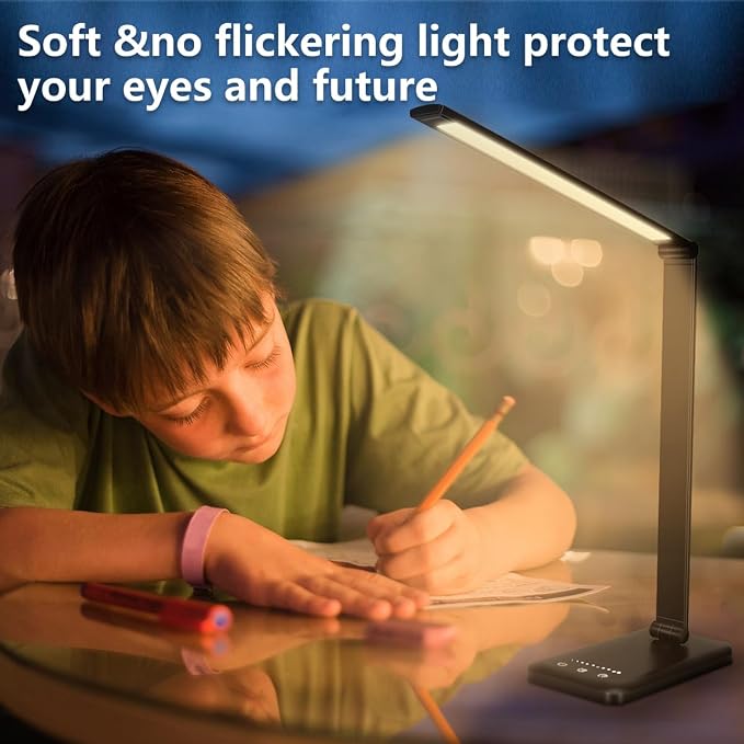 White crown LED Desk Lamp Dimmable Table Lamp Reading Lamp - Image 6