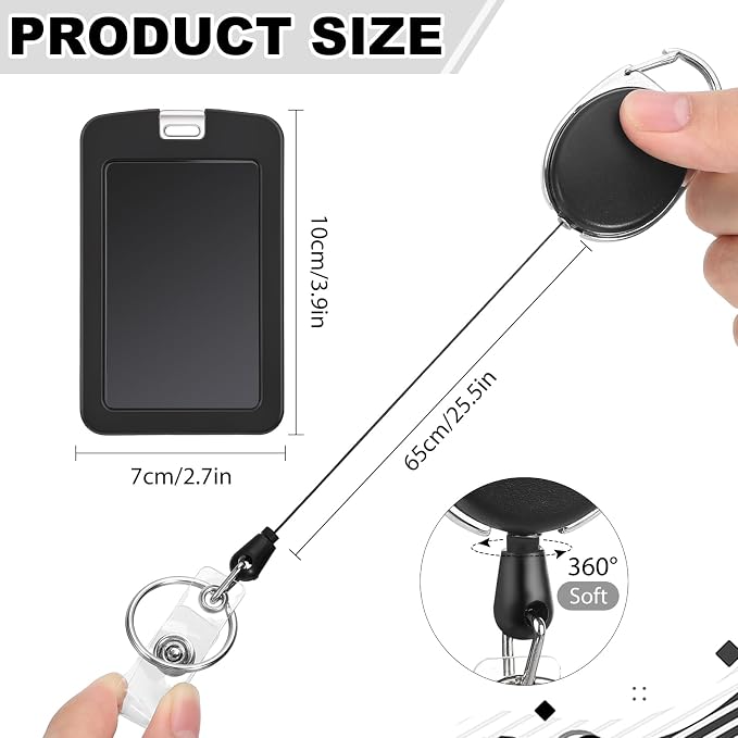 2 Pack Badge Holder Retractable Clip Heavy Duty Reels - Image 3