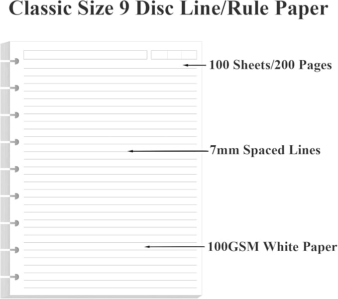 200 Sheets 9-Disc Discbound Lined Refills Paper - Image 5