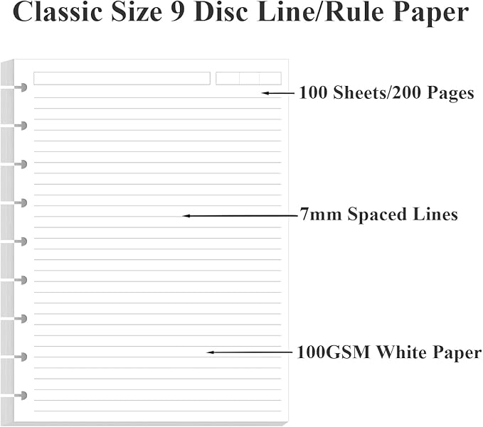 9-Disc Discbound Lined Refill Paper, Classic Size Pre-punched Happy Planners - Image 5