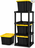 Sterilite 4 Tier Tote Rack, Vertical Plastic Organizer by Sterilite