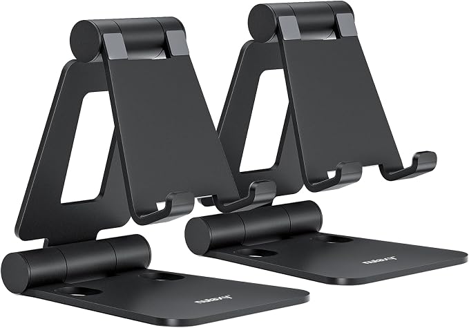 Nulaxy 2 Pack Dual Folding Cell Phone Stand, Fully Adjustable Foldable Desktop by Nulaxy