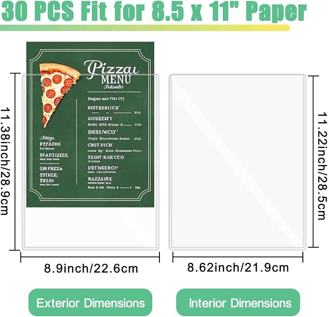 30-Pack 8.5" x 11" Rigid Print Protectors, Transparent Hard Plastic Page Sheet - Image 2