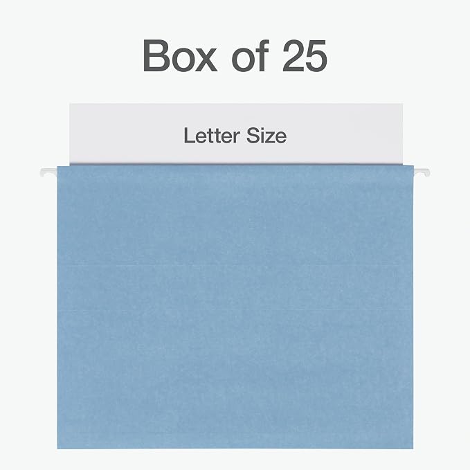 Pendaflex Hanging File Folders, 25 Pack, Letter Size, Light Blue, Light Green - Image 2