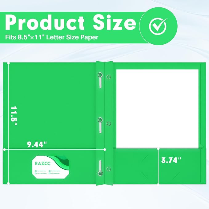 Two Pocket Folders, RAZCC 50 Pack Two Pocket Folders - Image 2