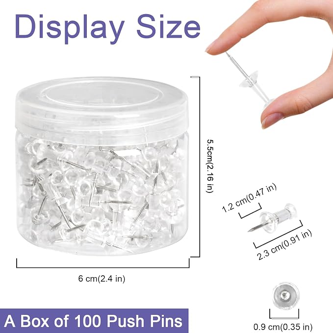 Amazon Basics Push Pins, Steel Point - Image 2