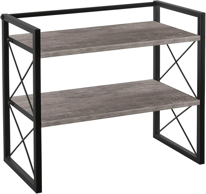 YINMIT Desktop Shelf Organizer, 2 Tier Office Shelves, Wood Desk Organizer - Image 9