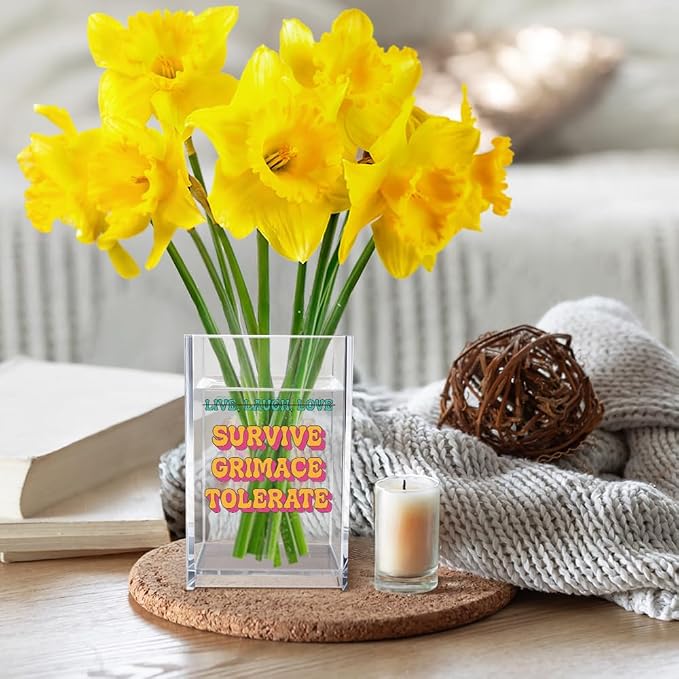 Live Laugh Love Funny Anti Cliche Acrylic Cosmetic Pencil Pen Holder Cup - Image 5