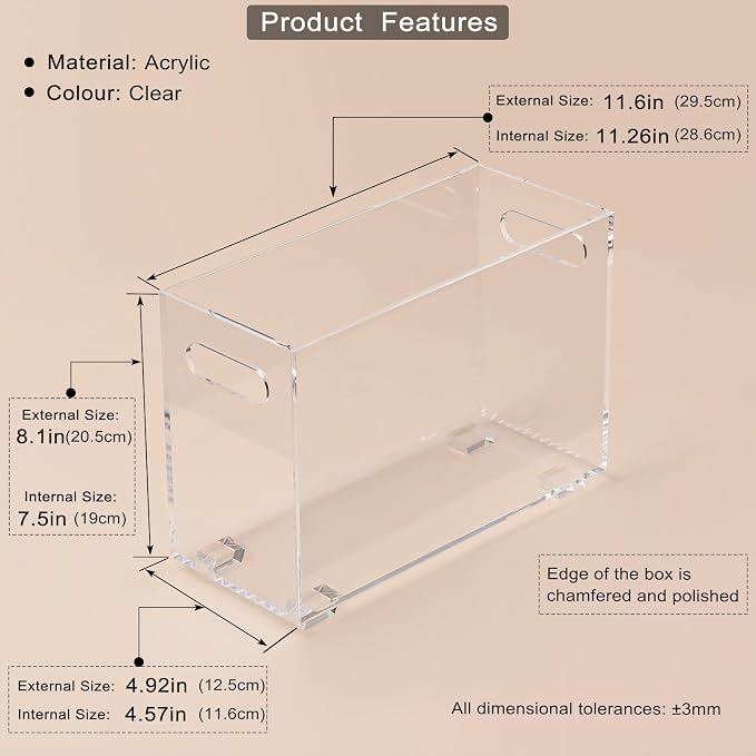 Crystal Clear Acrylic Magazine Holder, Space Saving Magazine Rack, Book Basket - Image 2