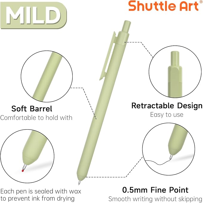 Shuttle Art Retractable Mild Gel Ink Pens - Image 2