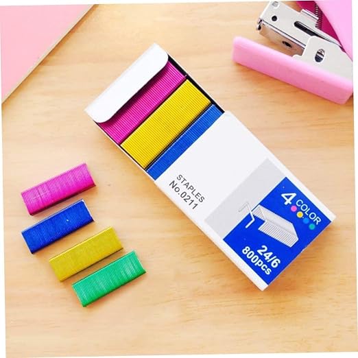 800Pcs Mini Color Staples DIY Shop Stapler Refills Standard Book Staple Mini - Image 3