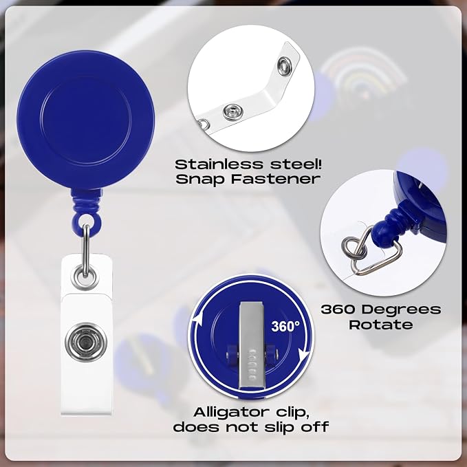 Zonon 50 Pcs Retractable Badge Holder Reels - Image 3