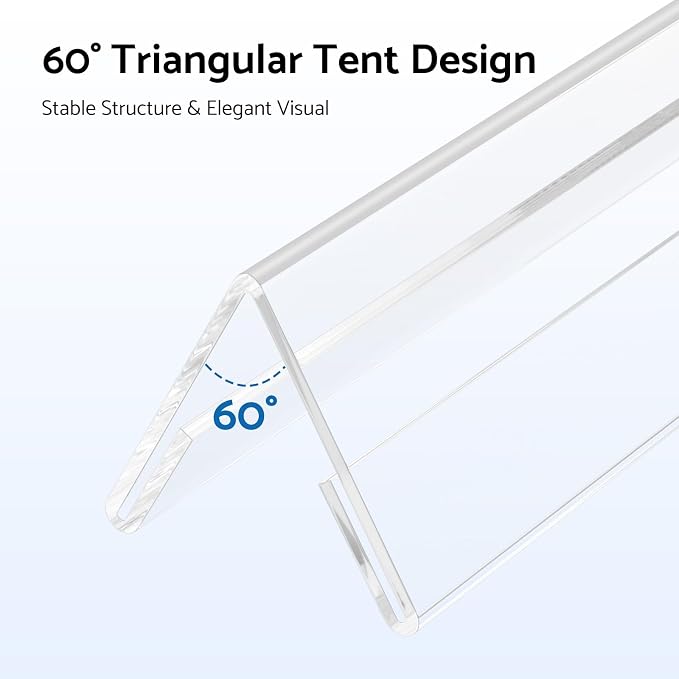 HlIMIEI Acrylic Name Plates for Desks, 5 Pack Clear Tent Name Holders 3 x 8.5 - Image 3