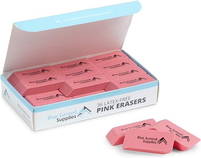 Blue Summit Supplies Pink Erasers, Bulk Erasers by BlueSummitSupplies