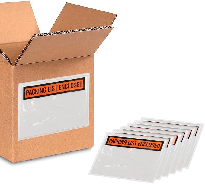 PSBM 1000 PCS, 4.5 x 6 Inch, Panel Face Back Side Load Packing List Envelopes by PackagingSuppliesbymail