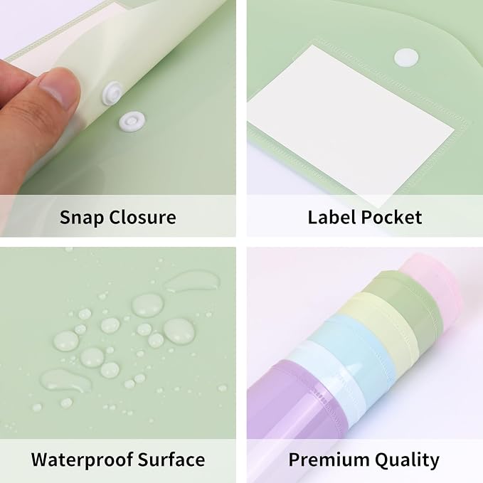 EOOUT 24 Pack Plastic Envelopes Plastic File Folders, Poly Folders - Image 4
