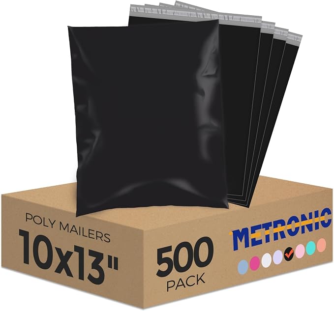 Metronic Poly Mailers 10x13 500Pcs, Strong Adhensive Shipping Bags by METRONIC