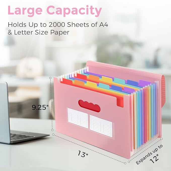 SKYDUE Accordion File Organizer, Expanding File Folder - Image 3