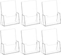 Acrylic Brochure Holder 8.5 x 5.5 Inch 6 Pack, Plastic Display Stands by SUNQEBO