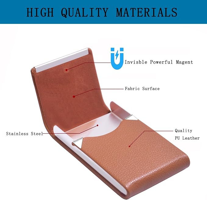 Business Card Holder with Ultra Slim Design, Business Card Case with Premium PU - Image 2