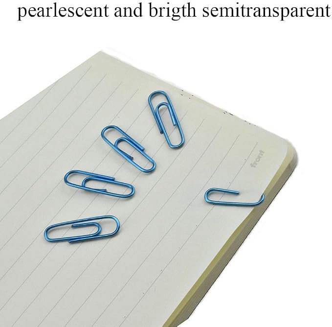 HAHIYO Paper Clips Large 1.3 inches Length Blue Paperclips Vinyl Coated Prevent - Image 4