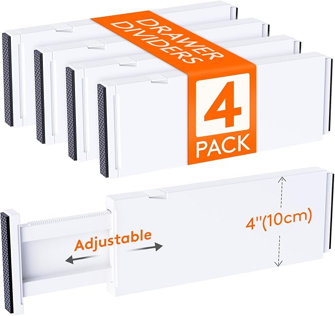 Lifewit 4 Pack Upgrade Drawer Dividers by Lifewit