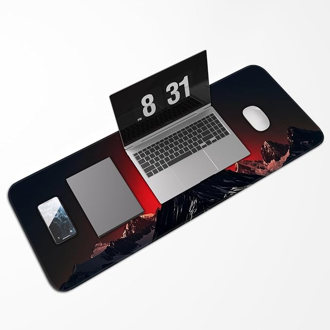 Gaming Mouse Pad, Large Desk Mat, Non-Slip Rubber Bottom, Stitched Edge Mouse - Image 5