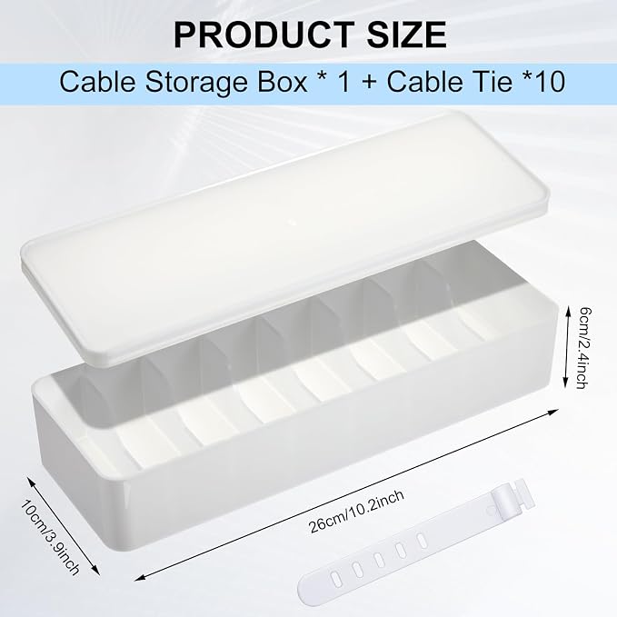 Tatuo 1 Pcs Cord Organizer for Drawer Desktop, Cable Organizer Box - Image 2