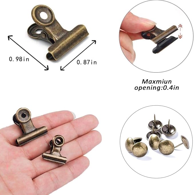 Bulldog Clips with Hole for Push-pin, Paper File Clips with Strong Spring - Image 3
