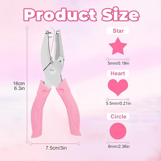 UCEC 3 Pack Hole Punch Shapes, Single Hole Punch, Mini Hole Puncher - Image 2