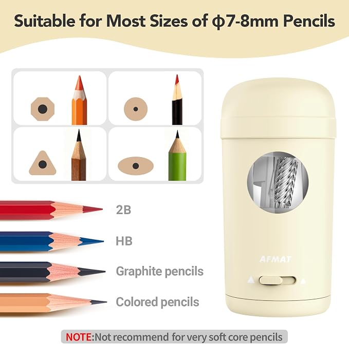 AFMAT Electric Pencil Sharpener, Fully Automatic Pencil Sharpener - Image 3