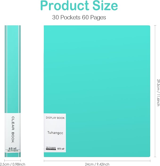 Tuhangcc Binder with Plastic Sleeves 30-Pocket with Clear Sheet Protectors - Image 2