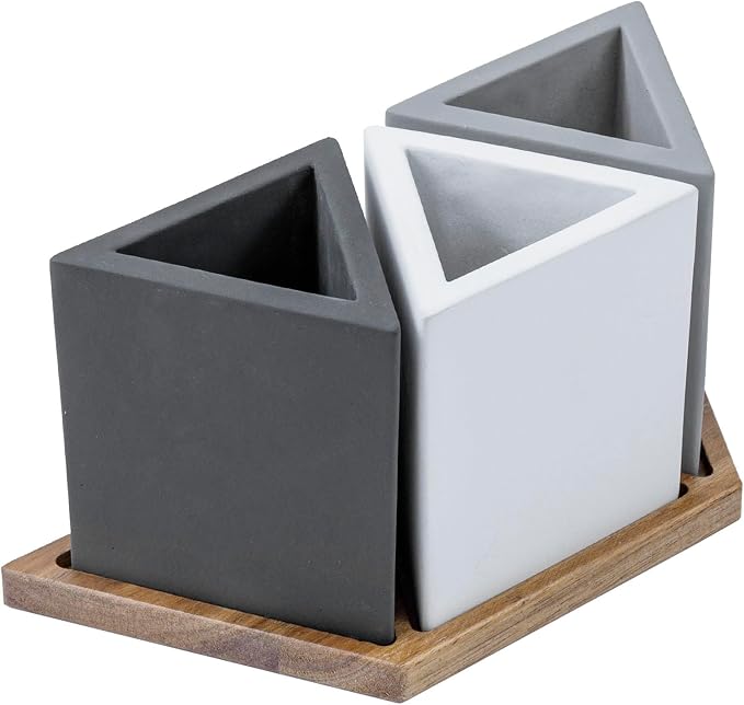 MyGift Modern Concrete Desk Organizer Set - Image 6