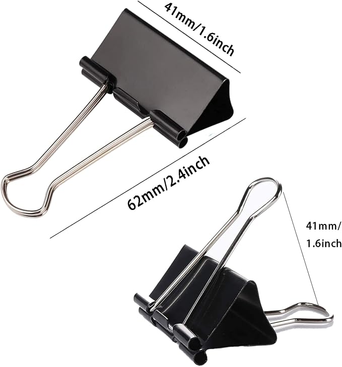 Medium Binder Clips 1.6 Inch, Large Binder Clips Medium Paper Clamps - Image 5