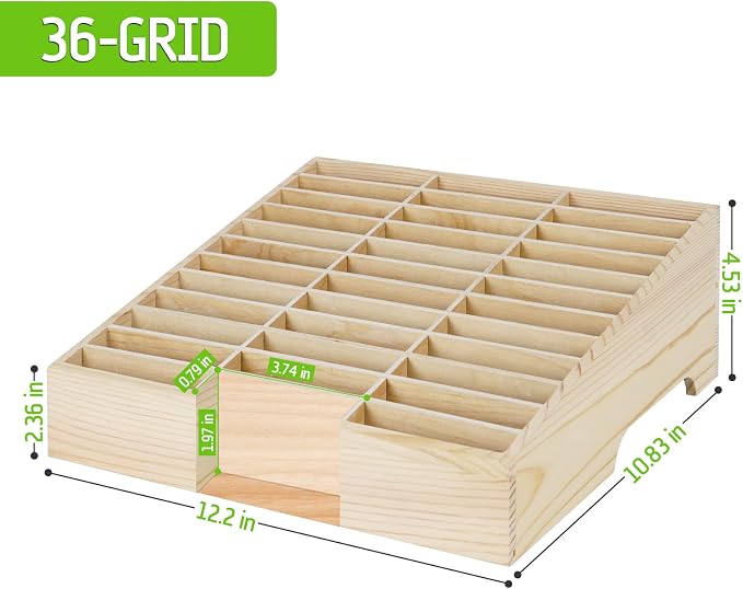 Wooden 36-Grid Cell Phones Storage Box Desktop Mobile Phone Holder Organizer - Image 6