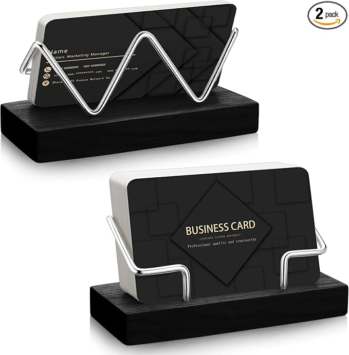 Amyhill 2 Pieces Wood Business Card Holder by Amyhill
