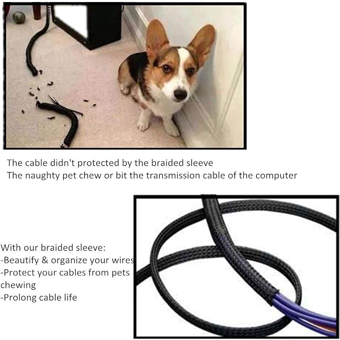 25ft - 3/4 Inch Cable Management Sleeve Protector, Wire Loom PET Expandable - Image 4