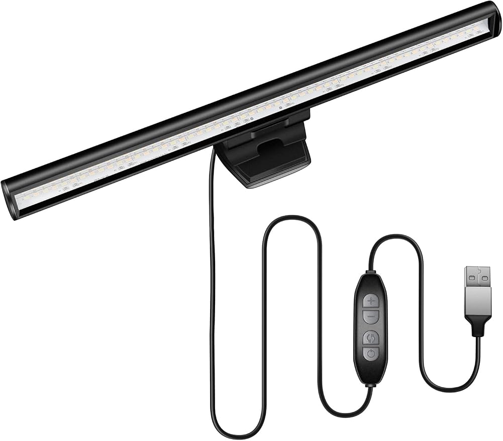 Laptop Monitor Light Bar, USB e-Reading LED Task Lamp, 3 Adjustable Color by HomeYouMe