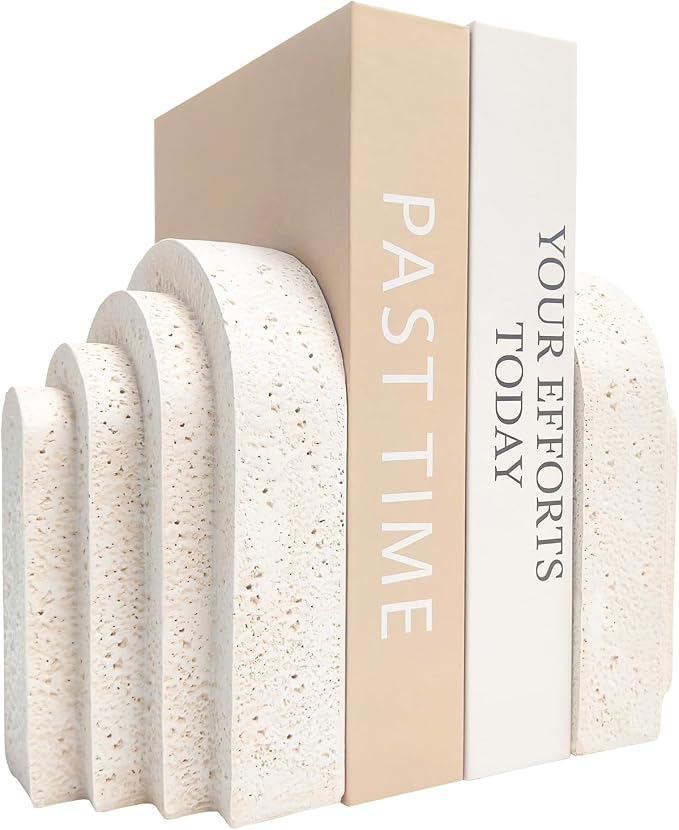 Heavy Duty Book Ends for Shelves, Decorative Book Stopper for Shelves, Resin by GUSFREUD