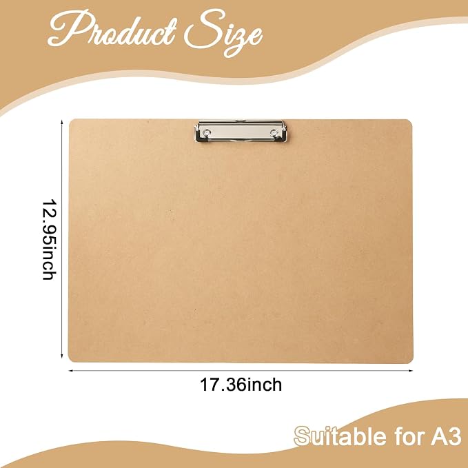 6 Pcs Large Size Clipboard Set, 11x17 Wooden Horizontal Clipboard - Image 4